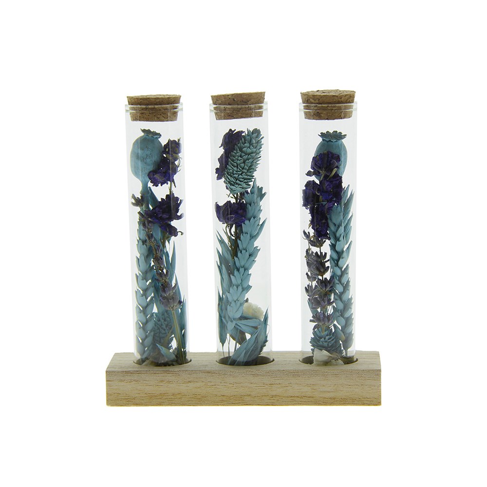 Dried Flowers - Trio tube & wood - Lichtblauw