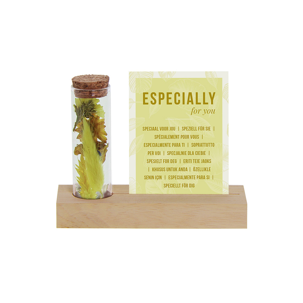 Dried Flowers - Cardholder & tube - geel