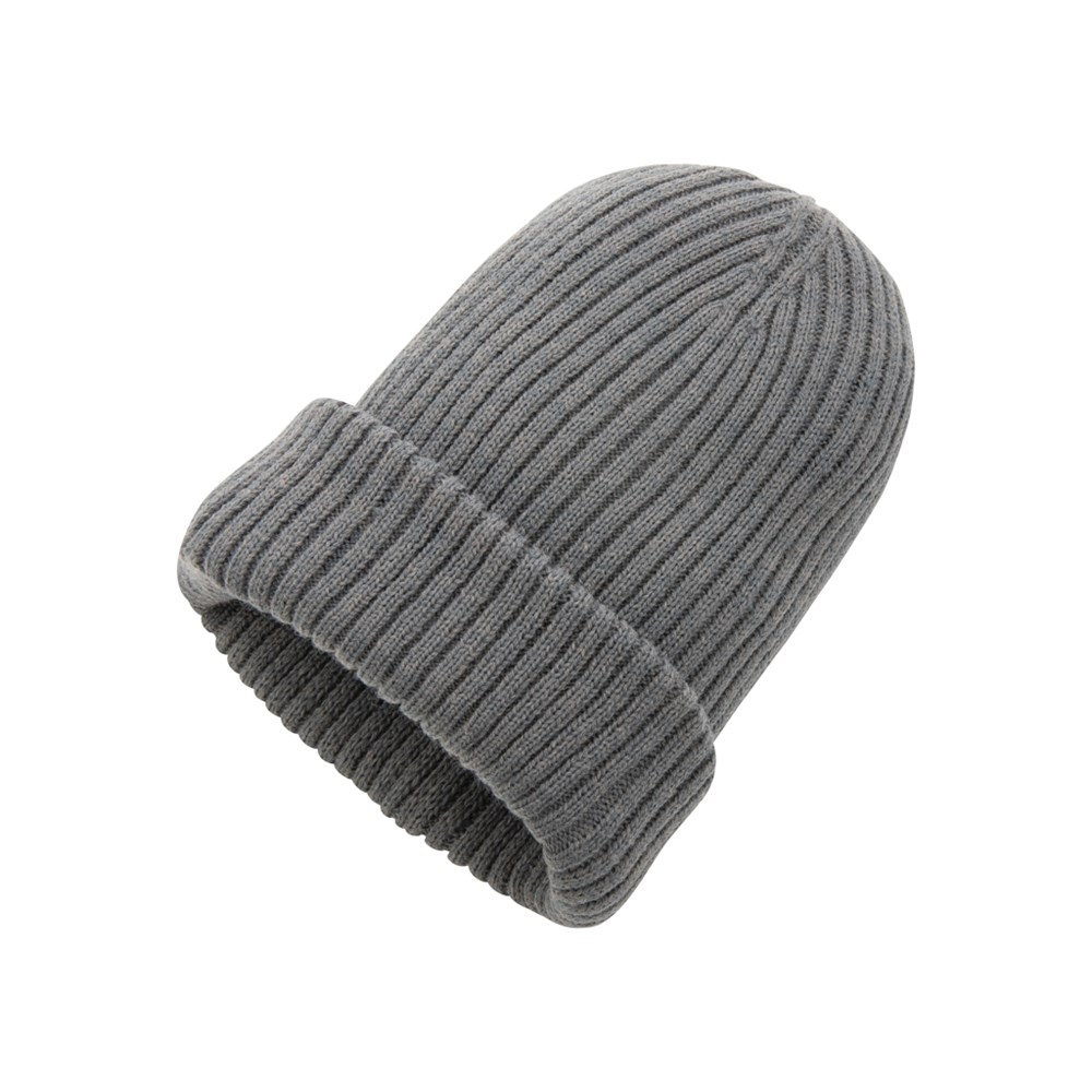 Impact AWARE™ Polylana® dubbel gebreide beanie - antraciet (± PMS Cool Grey 11)
