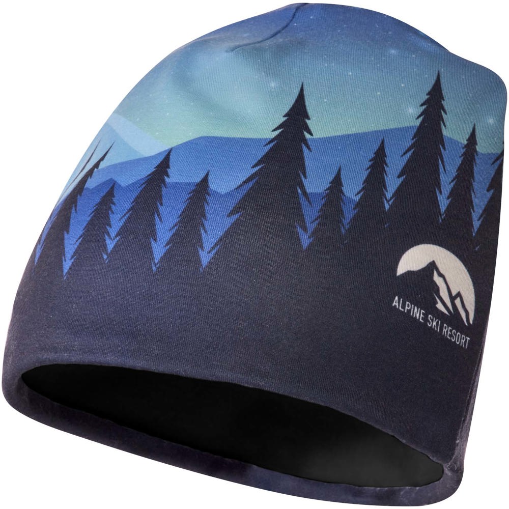 Loki sublimatie RPET beanie met een fleecelaag - Zwart