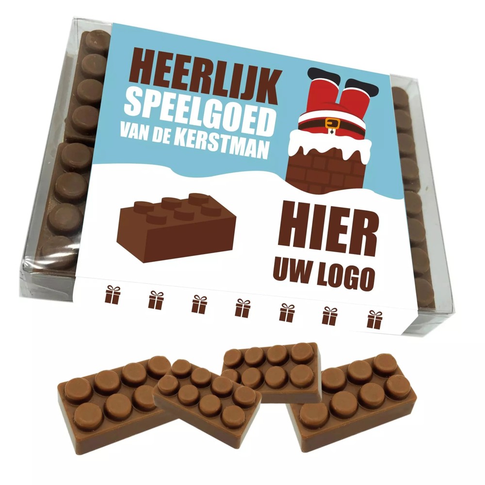 Doosje met 10 chocolade speelgoed blokjes