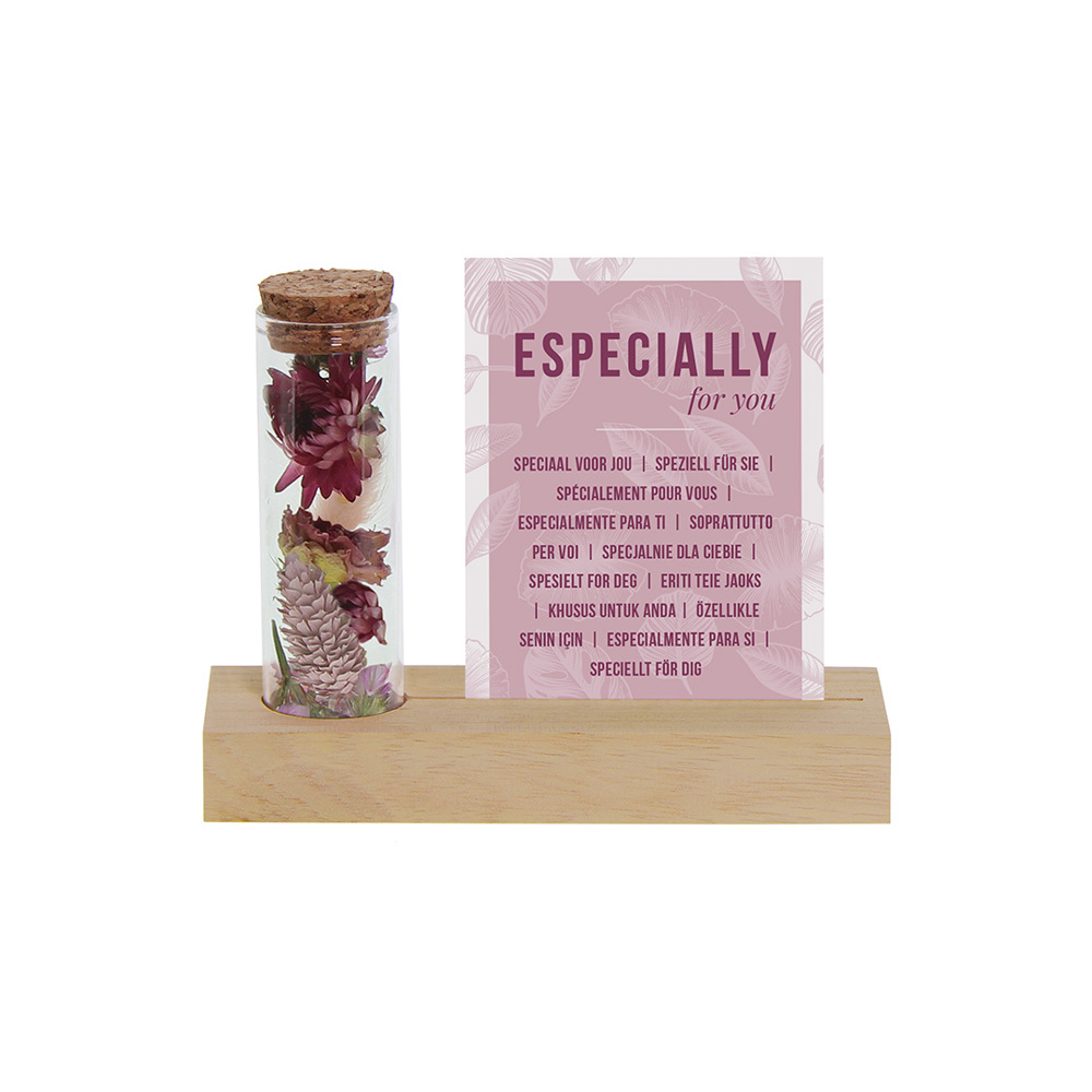 Dried Flowers - Cardholder & tube - roze
