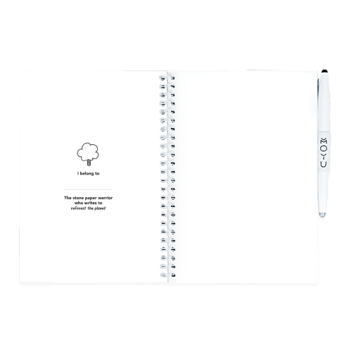 MOYU Uitwisbaar Steenpapier Notitieboek A5 Softcover – 20 Pagina’s, Full Color, Blanco