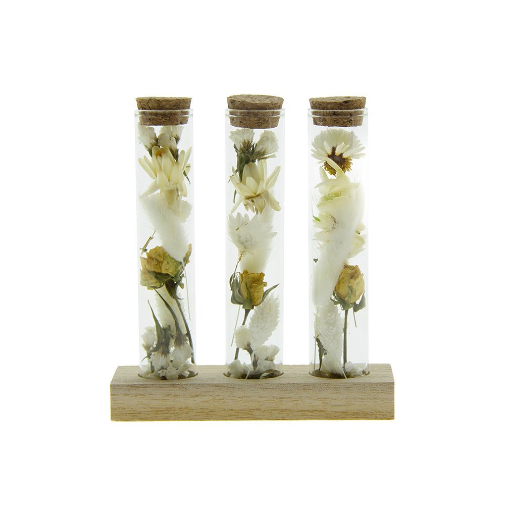 Dried Flowers - Trio tube & wood - wit