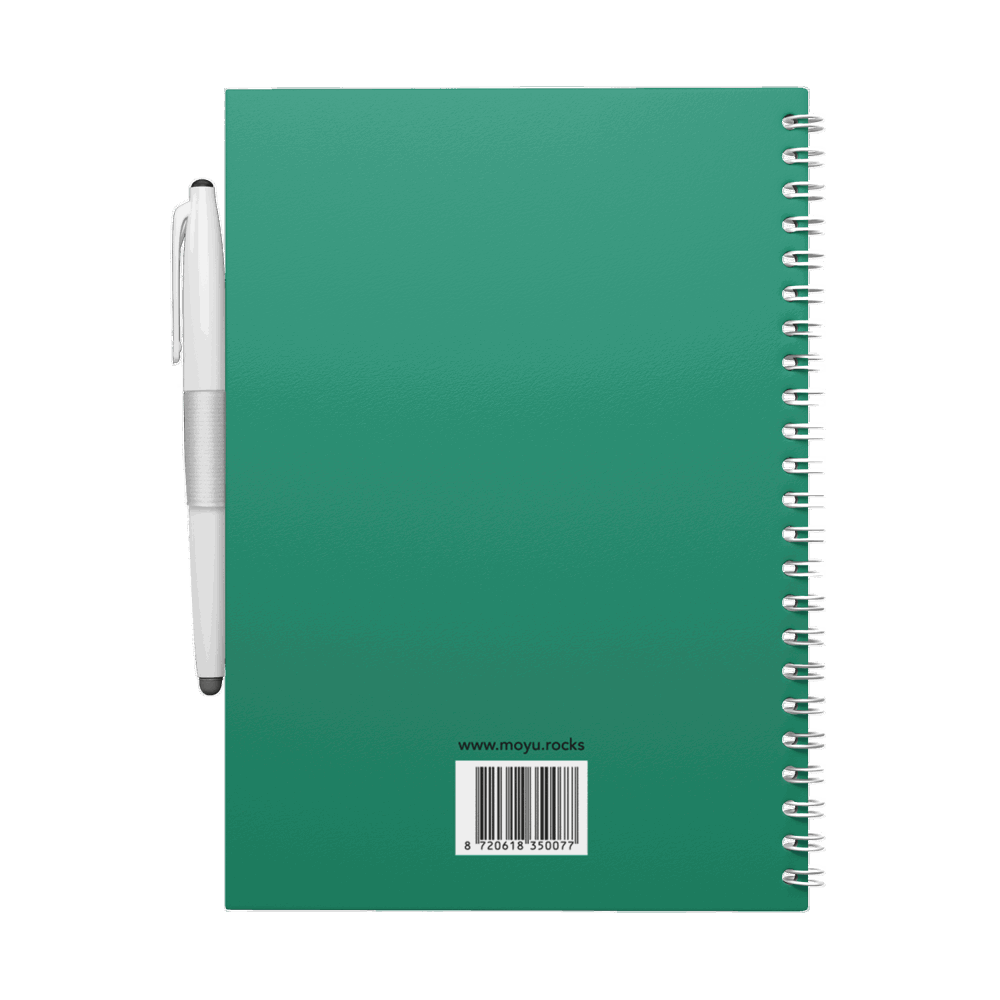 MOYU Uitwisbaar Steenpapier Notitieboek A5 Premium – 40 Pagina’s, Forest Green, Ruitjes