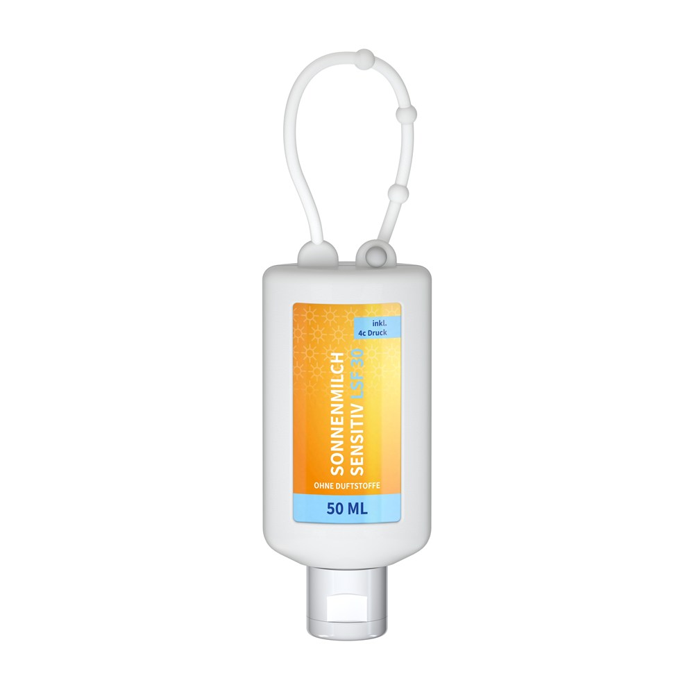 Zonnemelk Gevoelige Huid, Bumper 50 ml, zwart, Body Label - wit