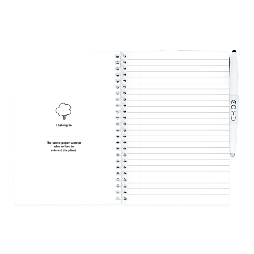 MOYU Uitwisbaar Steenpapier Notitieboek A5 Softcover – 20 Pagina’s, Full Color, Lijnen