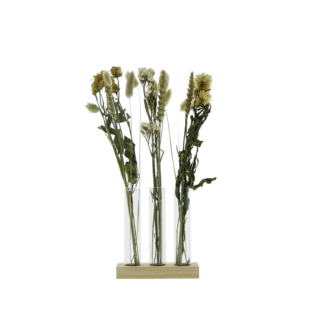 Dried Flowers - Trio tube & wood large